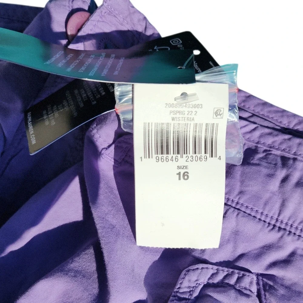 Lauren Ralph Lauren Wisteria Purple Cargo Pants Womens 16 New PSPRG 22 2 Utility - Picture 4 of 5